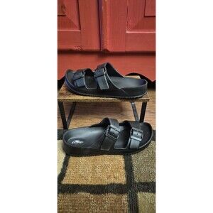 Crane Mens Size 11 Sandals Black Birkie Style Comfort Sole Walking Shoe NEW
